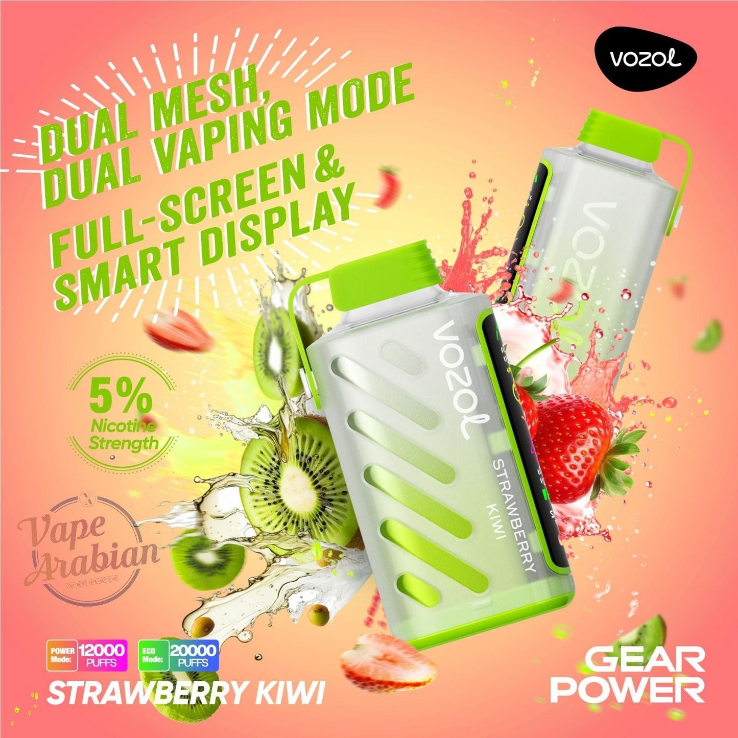 VOZOL Gear Power 20000 | Strawberry Kiwi